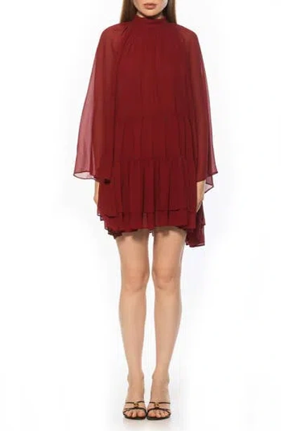 Alexia Admor Pamela Long Sleeve Shift Dress In Red