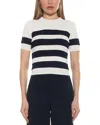 Alexia Admor Pat Stripe Short Sleeve Sweater Top