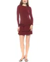 Alexia Admor Pluto Crewneck Long Sleeve Dress In Brown