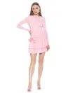 Alexia Admor Pluto Rosette Long Sleeve Dress In Pink