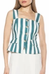 Alexia Admor Poelne Button Front Vest Top In Green