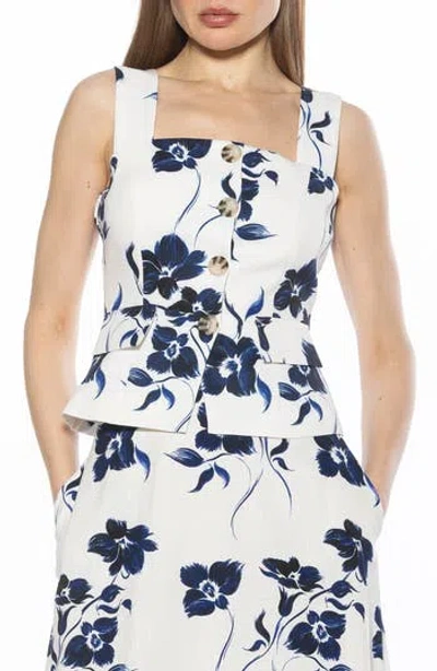 Alexia Admor Poelne Button Front Vest Top In White