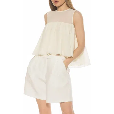 Alexia Admor Portia Ruffle Sleeveless Chiffon Top In White