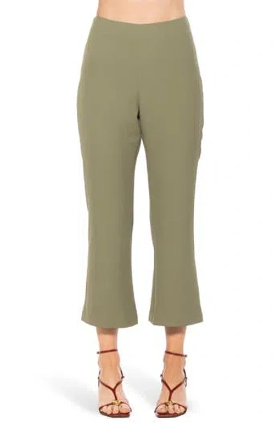 Alexia Admor Quinn Flared Cropped Pants In Green