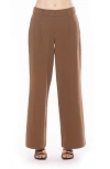 Alexia Admor Quinn Pleated Wide Leg Pants In Brown