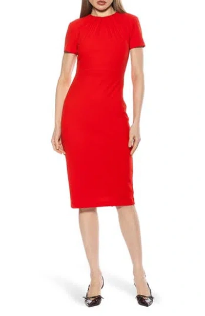 Alexia Admor Quinn Stretch Sheath Dress In Orange Red