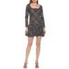 Alexia Admor Rach Bubble Hem Drop Waist Dress In Green Plaid