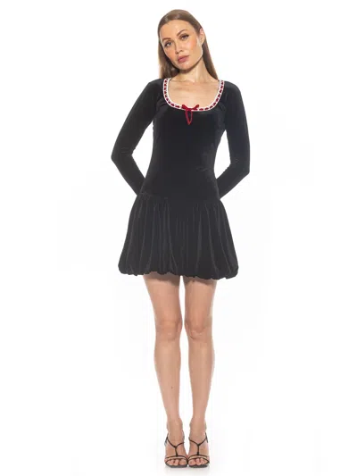 Alexia Admor Rach Velvet Dress In Black