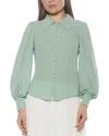 Alexia Admor Rah Covered Button-down Top In Green