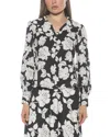 Alexia Admor Rah Covered Button-down Top In Black