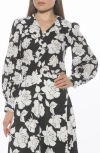 Alexia Admor Rah Covered Button-down Top In Black