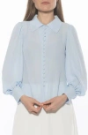 Alexia Admor Rah Covered Button-down Top In Blue
