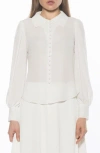 Alexia Admor Rah Covered Button-down Top In White