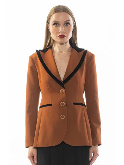 Alexia Admor Reiss Peak Lapel Blazer In Brown