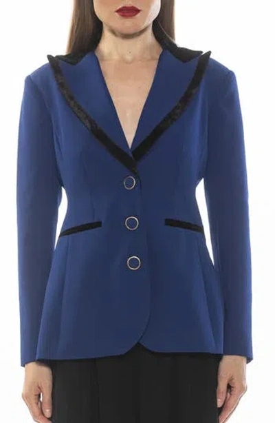 Alexia Admor Reiss Peak Lapel Blazer In Electric Blue