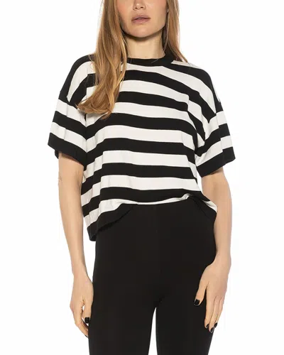 Alexia Admor Remy Stripe Short Sleeve Top In Black