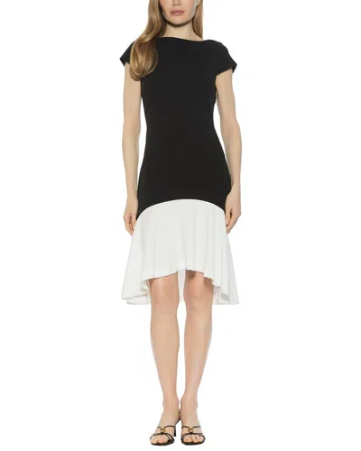 Alexia Admor Renata Cap Sleeve Handkerchief Hem Knit Dress In Black