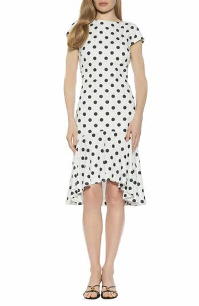 Alexia Admor Renata Cap Sleeve Handkerchief Hem Knit Dress In White