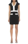 Alexia Admor Rhea Contrast Detail Knit Dress In Black