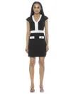 Alexia Admor Rhea Contrast Detail Knit Dress In Black