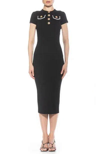 ALEXIA ADMOR ALEXIA ADMOR RHYS CREWNECK KNIT SHEATH MIDI DRESS