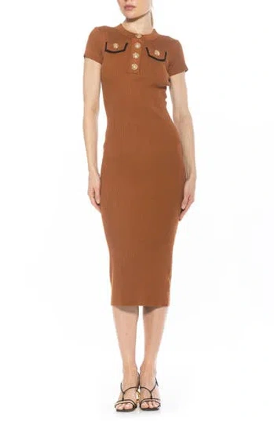 ALEXIA ADMOR ALEXIA ADMOR RHYS CREWNECK KNIT SHEATH MIDI DRESS