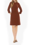 Alexia Admor Rio Crewneck Pleated Shift Dress In Brown