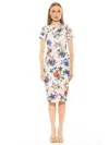 Alexia Admor Robin Jewel Neck Midi Dress In Mint Floral