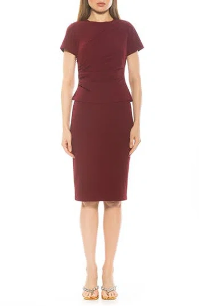 Alexia Admor Robin Jewel Neck Midi Dress In Burgundy