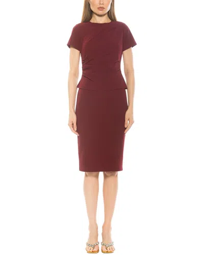 Alexia Admor Robin Jewel Neck Midi Dress In Burgundy