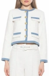 Alexia Admor Rose Tweed Jacket In Ivory Denim