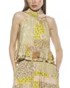 Alexia Admor Roth Smocked Ruffle Halter Top In Beige