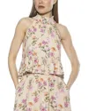 Alexia Admor Roth Smocked Ruffle Halter Top In Pink
