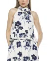 Alexia Admor Roth Smocked Ruffle Halter Top In White