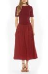 Alexia Admor Rowan Crewneck Midi Dress In Brown