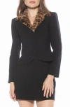 Alexia Admor Sabrina Faux Fur Notch Collar Blazer In Black