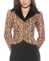 Alexia Admor Sabrina Leopard Faux Fur Notch Collar Blazer In Brown