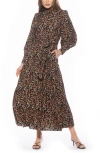 Alexia Admor Saliah Mockneck Blouson Sleeve Dress In Animal Print