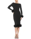 Alexia Admor Selena Faux Fur Trim Body-con Sweater Dress