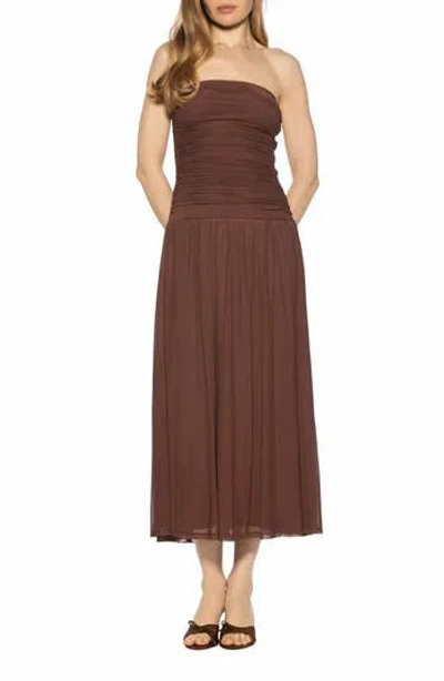 Alexia Admor Seraphina Strapless Midi Dress In Brown