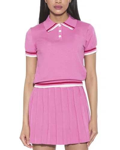 Alexia Admor Serena Pleated Knit Miniskirt In Pink