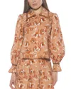 Alexia Admor Shannan Tipped Collar Button-up Shirt In Brown