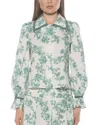 Alexia Admor Shannan Tipped Collar Button-up Shirt In Green