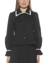 Alexia Admor Shannan Tipped Collar Button-up Shirt In Black
