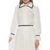 Alexia Admor Shannan Tipped Collar Button-up Shirt In White