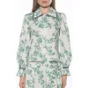 Alexia Admor Shannan Tipped Collar Button-up Shirt In Green