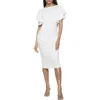 Alexia Admor Sherri Boatneck Ruffle Sleeve Midi Dress In Ivory