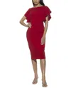 Alexia Admor Luna Crewneck Sheath Dress In Red