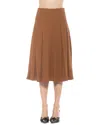 Alexia Admor Shilo Midi-length Pleated Skirt In Brown