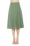 Alexia Admor Shilo Pleated Midi Skirt In Sage